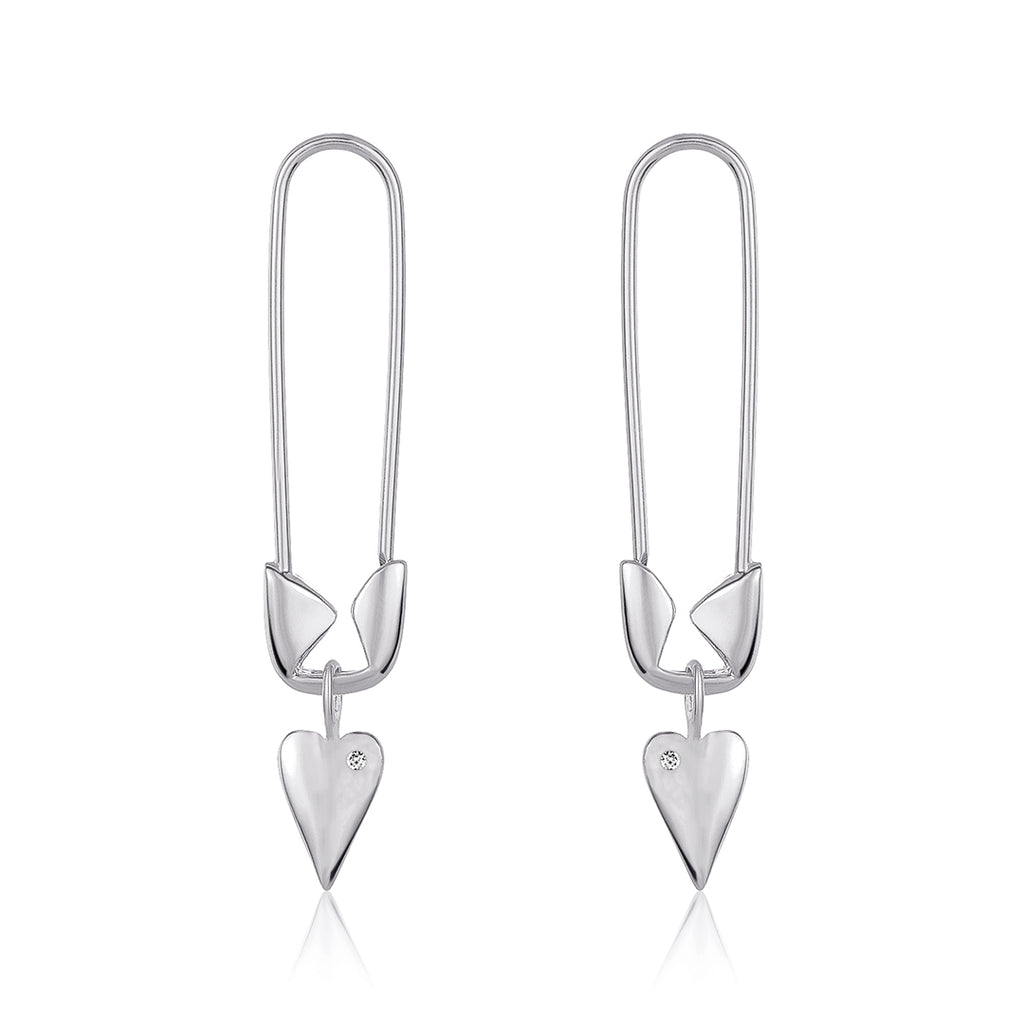 Blackheart Safety Pin Earrings | Hot Topic